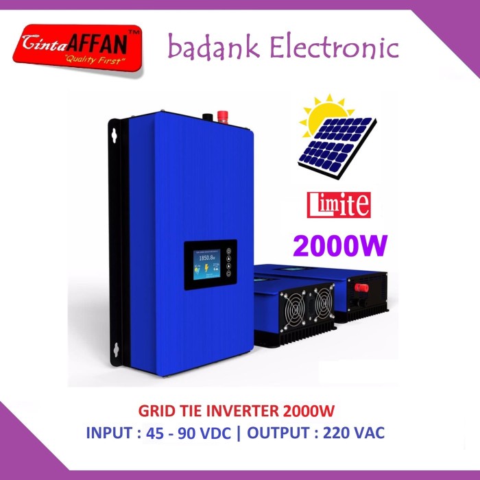 TERMURAH 2000W MPPT SOLAR ON GRID TIE GTI INVERTER 45-90VDC (LIMITER, NO WIFI)