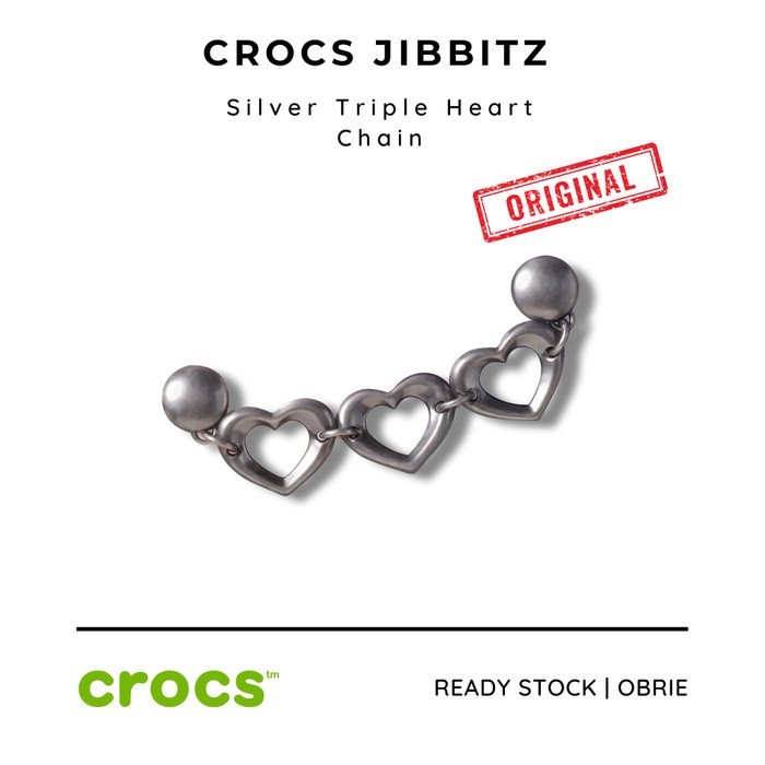Jibbitz Crocs Original Silver Triple Heart Chain