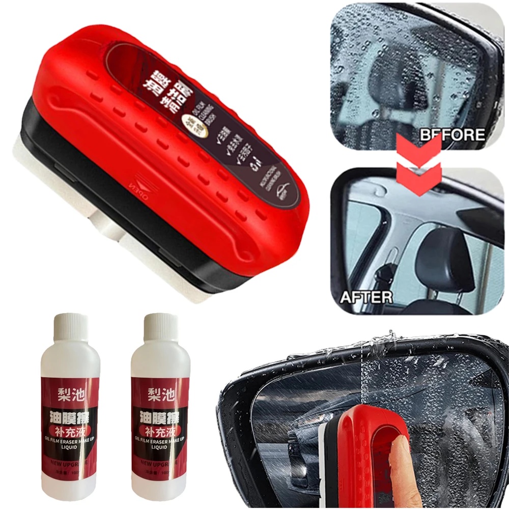 Oil Film Remover Removes Dirt Powerful Windshield Oil Film Stain Removal Glass Oil Film Cleaning Bru