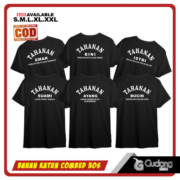 T SHIRT KAOS BAJU TAHANAN - TAHANAN ISTRI TAHANAN AYANG - KAOS DISTRO