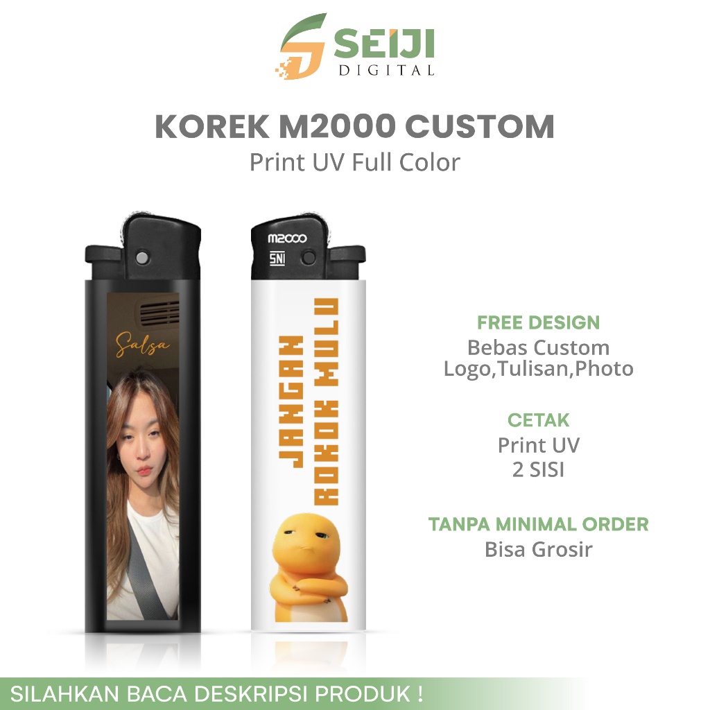 HJK Korek Custom Cetak 2 SISI Print UV Full Color Promosi/Souvenir - Seiji Digital