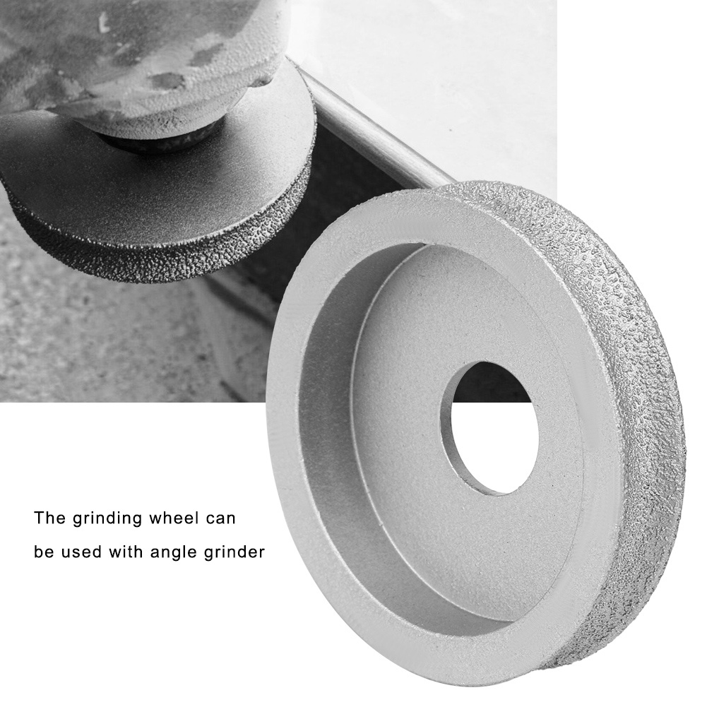 Brazed Grinding Wheel 7.3cm Brazed Grinding Wheel Concave Abrasive Wheel for Stone Ceramic Glass Gri
