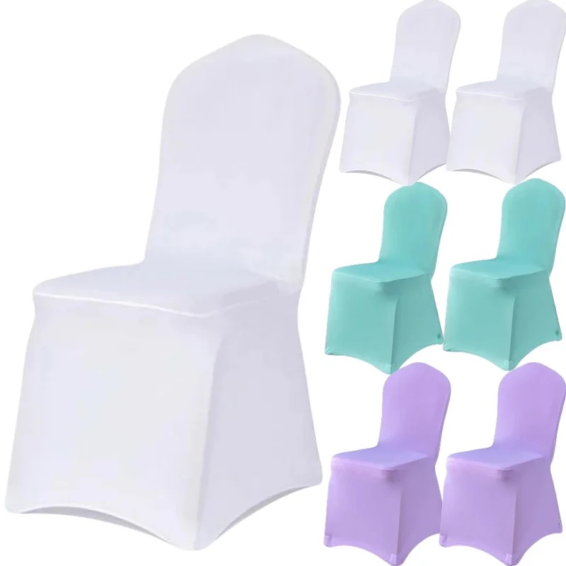 Solid Color Chair Cover Spandex Slip Cover Stretch Wedding Banquet Party Reataurant Banquet Hotel Di