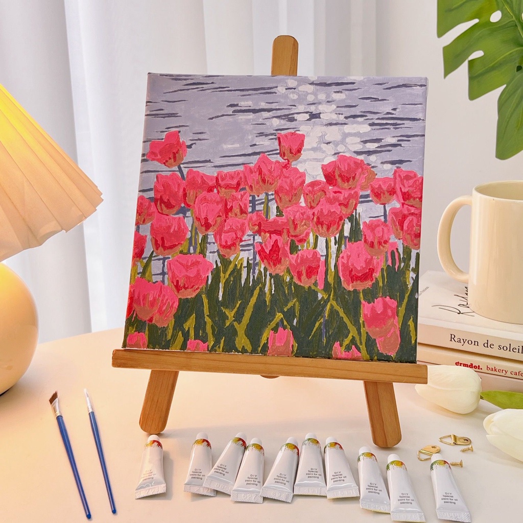 

Viral !!! [Haru] Paint By Number Kit Canvas Diy Floral Scenery Kanvas Lukis Set Menggambar Melukis