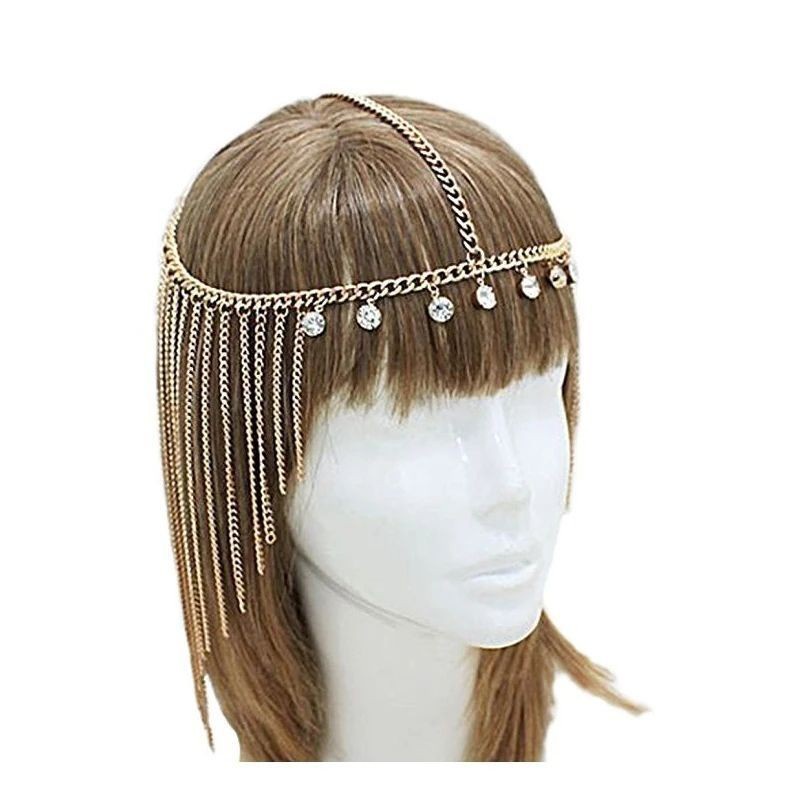 Aksesoris Dahi Pengantin Hiasan Dahi Headpiece Pengantin Hijab Tassel Headband