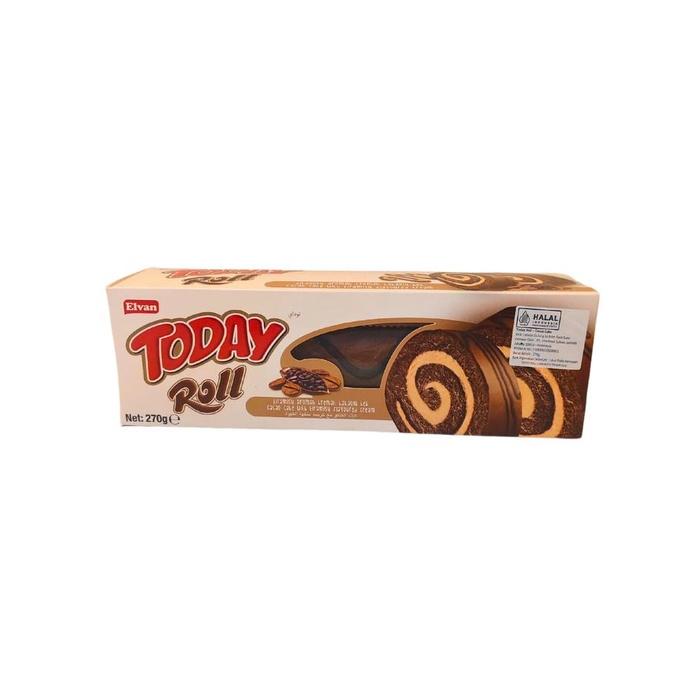 

ELVAN TODAY Roll Cocoa Cake 270g Keik Cokelat Gulung Isi Krim Rasa Tiramisu Susu