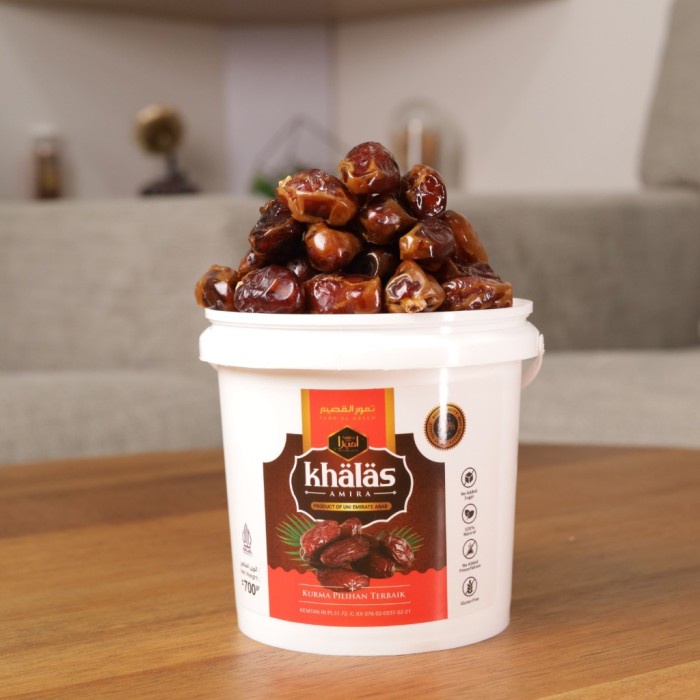 

Kurma Kholas Khalas Amira Kemasan Ember 700 Gr Premium Quality