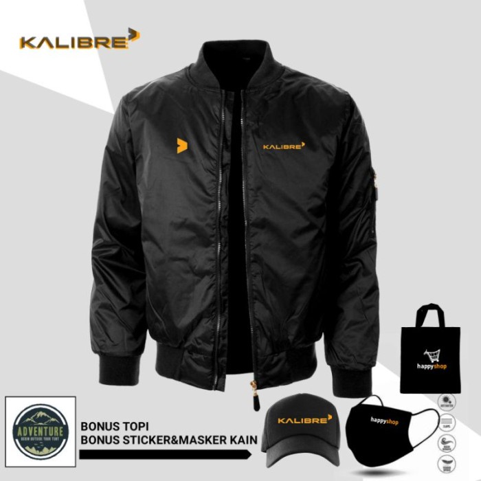 JAKET BOMBER KALIBRE WATERPROOF ANTI AIR BONUS TOPI & STIKER