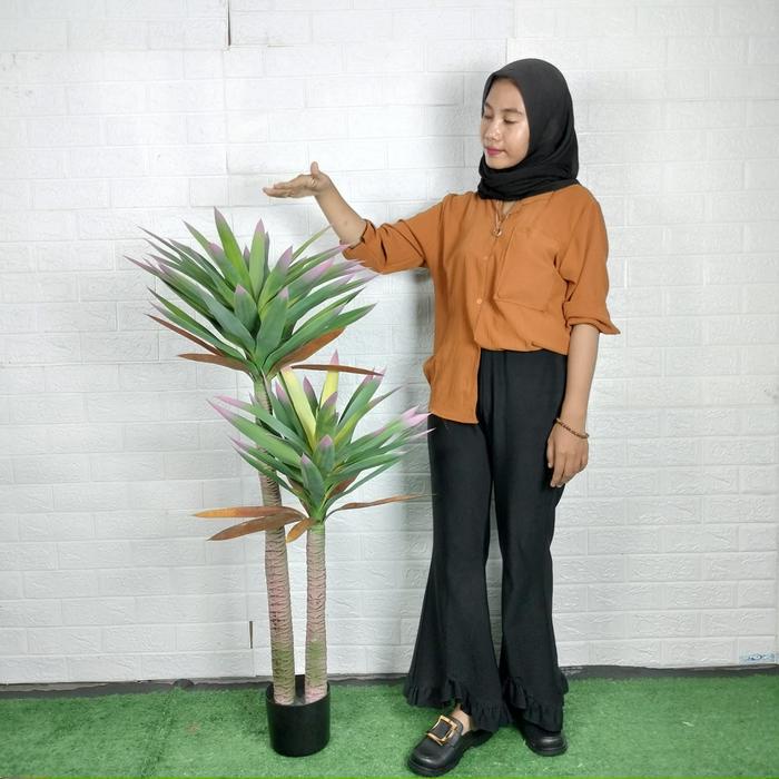 UNICO Tanaman Hias Pohon Plastik Import / Tanaman Pohon Yucca Hias Tinggi 1.2 M / Pot Tanaman