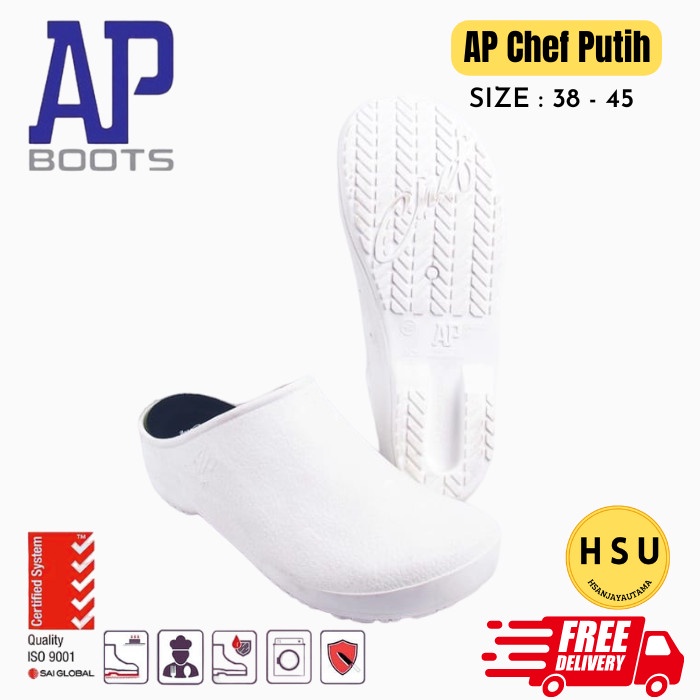 BEST SELLER sepatu sendal Chef AP pria wanita / sepatu dapur murah meriah PUTIH