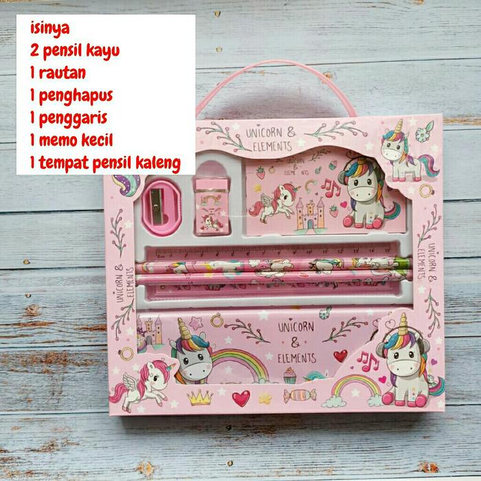 

paket alat tulis study set karakter Unicorn Kuda Tanduk Stationery Kode 443