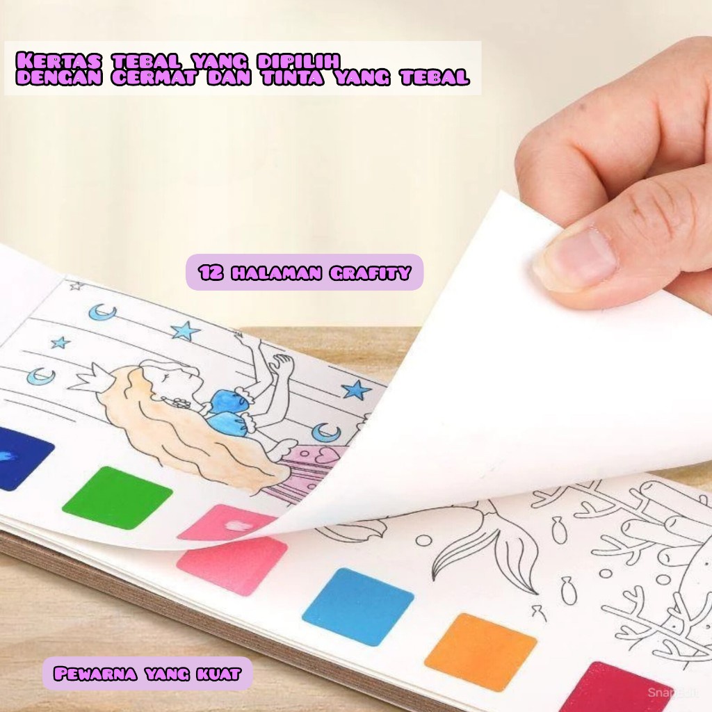 

Termurah Paket Melukis Anak Lengkap Dengan Kuas Buku Gambar Mewarnai Water Colour Painting