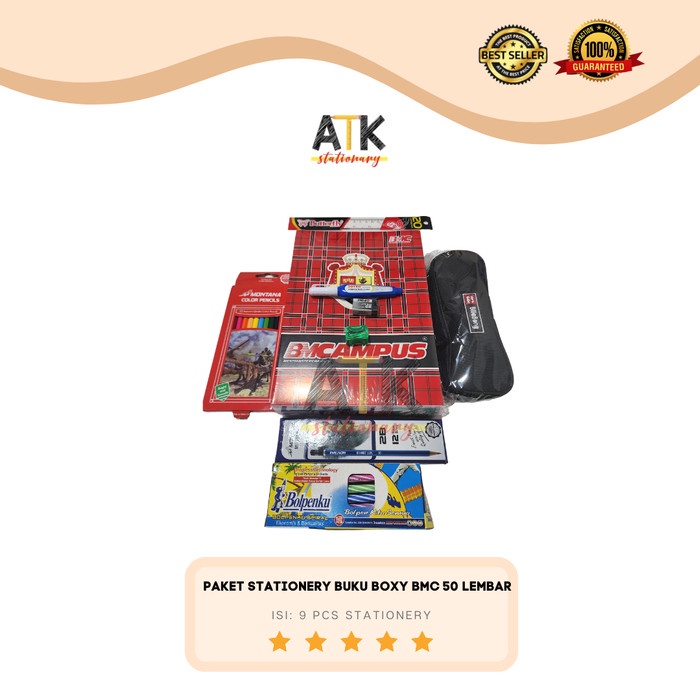 

Paket Alat Tulis Stationery Set Buku Boxy BMC 50 Lembar Back To School Kode 7