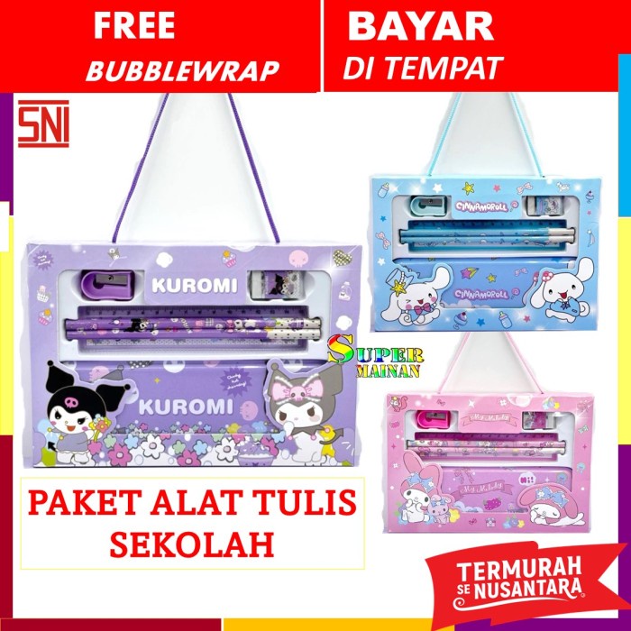 

Souvenir Ulang Tahun Anak Tempat Kotak Pensil Cinnamon Roll Sanrio Kuromi My Melody Perempuan Laki