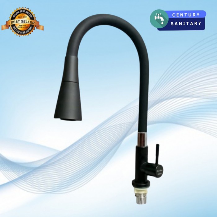 KRAN ANGSA FLEKSIBEL STAINLESS HITAM TANAM/KRAN SINK TANAM STAINLES