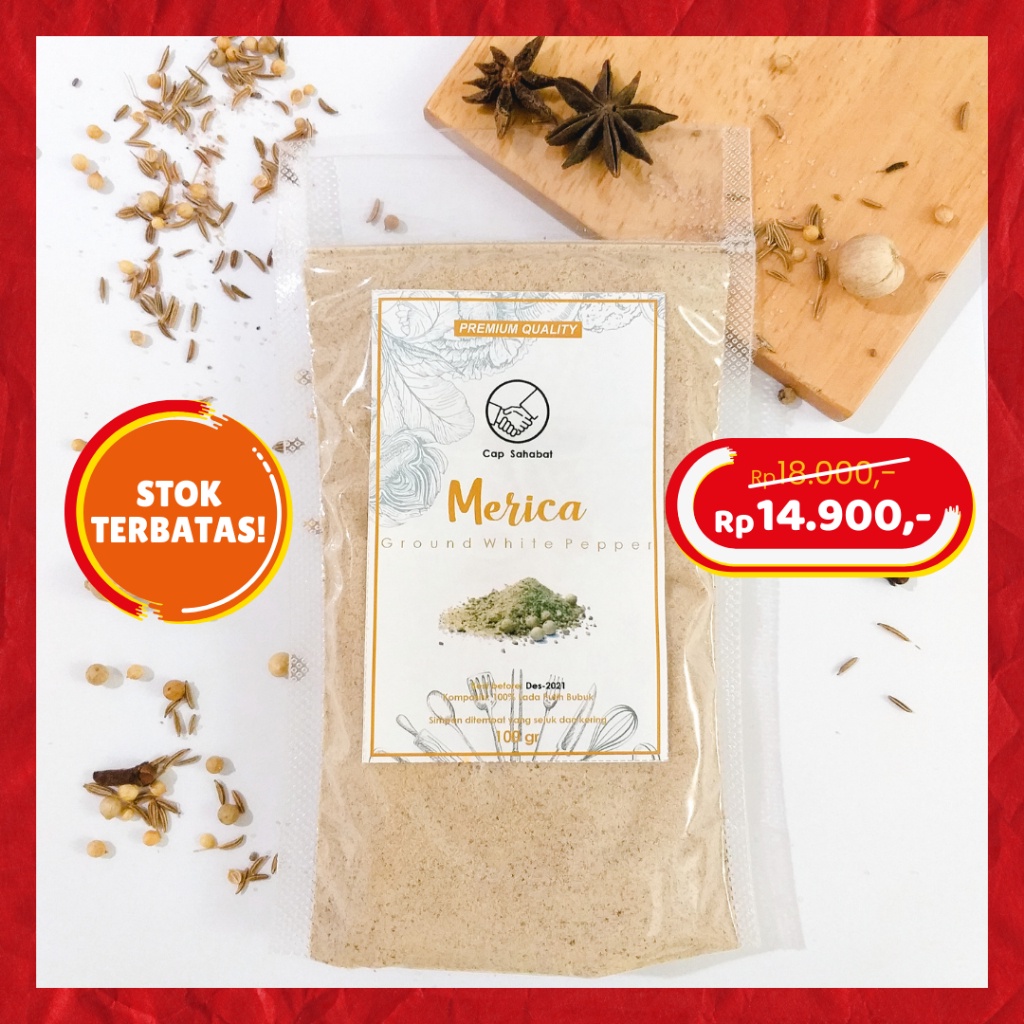 

HJE 100gr Merica / Lada Putih Bubuk / Ground White Pepper / Rempah / JSR 100% PREMIUM QUALITY