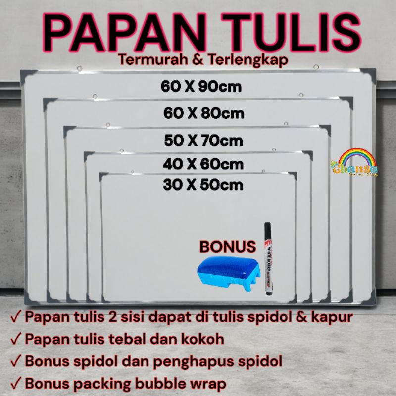 

Murah Papan Tulis Anak/Papan Tulis 2 Sisi/Whiteboard Murah/Papan Tulis Murah 4060 6090