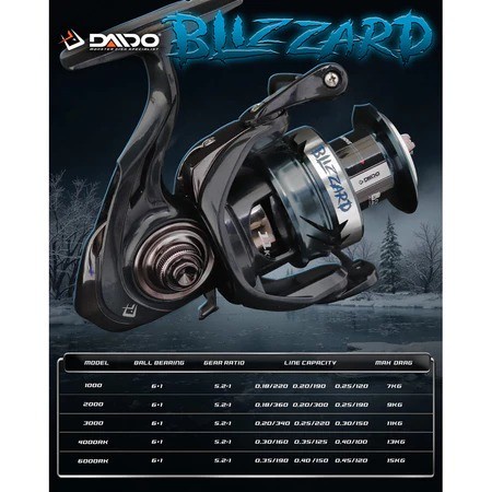 Mantab Reel Daido Blizzard Power Handle 1000-3000