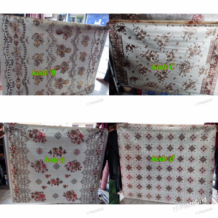 JAYAmart- Taplak Meja Makan PVC Meteran / Table Cloth- Motif Bunga