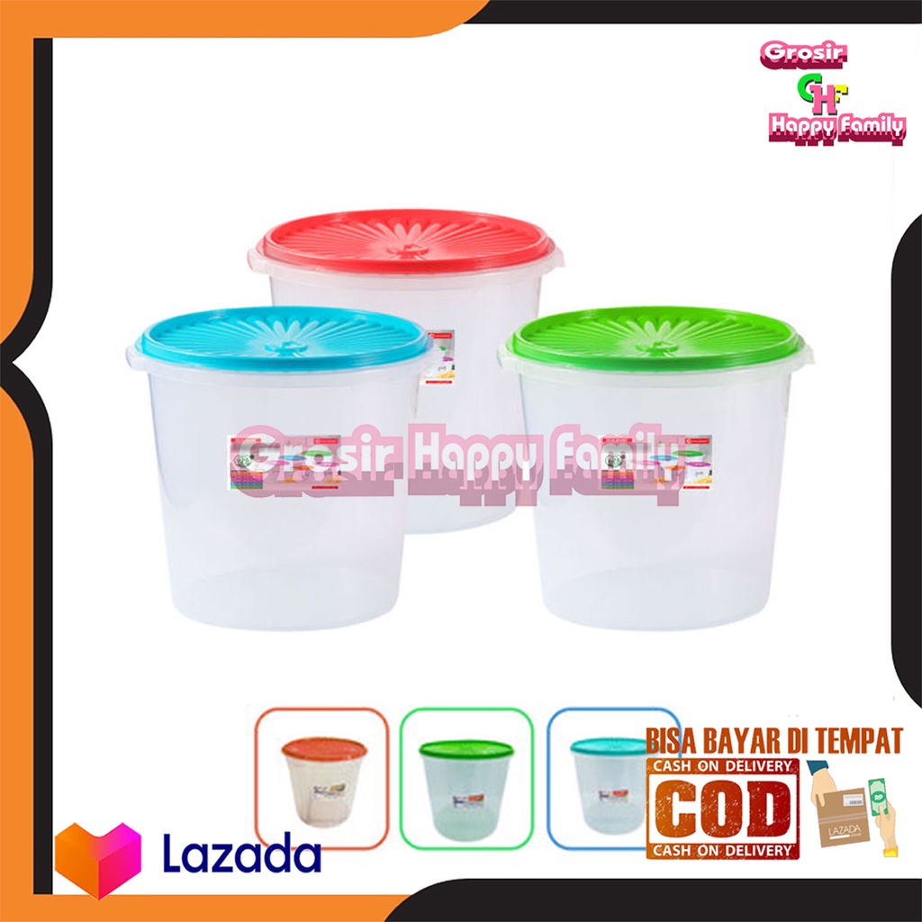

DAPAT MURAH!! 12 PCS Toples Plastik Bulat 5 Liter / Wadah Kerupuk Warna