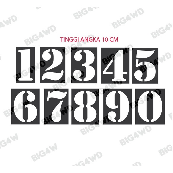 

STENCIL MAL CETAKAN CAT SEMPROT ANGKA 10CM SATUAN