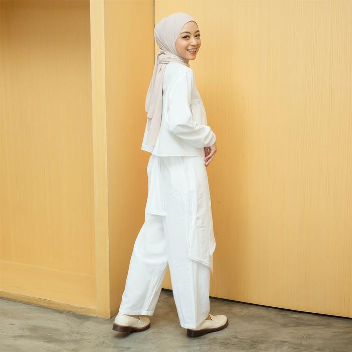 Terbaru Lozy Hijab - Naomi Set (One Set Linen Cropty) Setelan Wanita Dewasa Remaja
