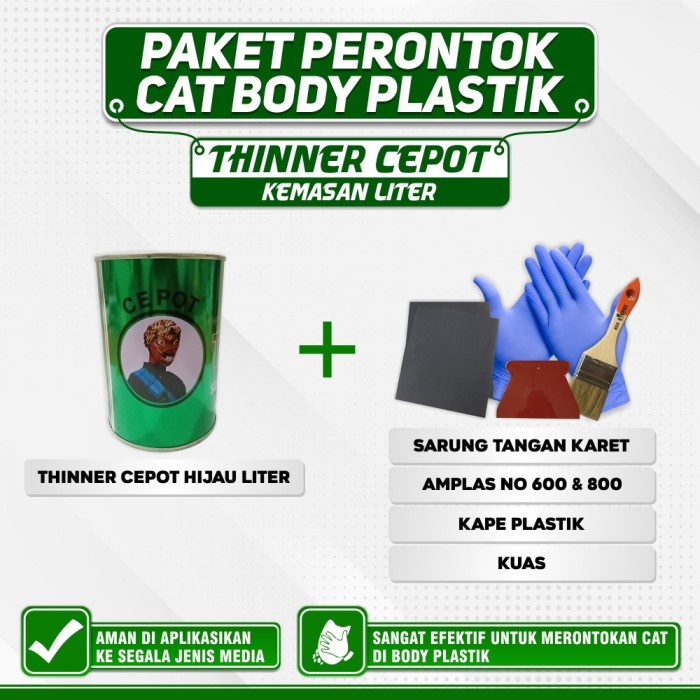 DISKON Paket Thinner Cepot Hijau Ltr (Perontok / Thinner)