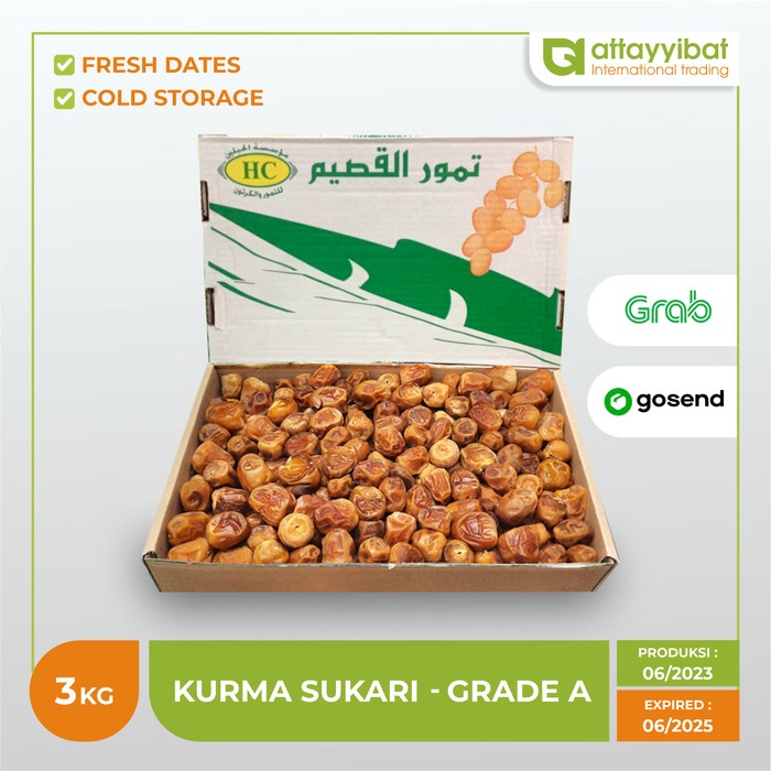 

Kurma Sukari 3kg Grade First