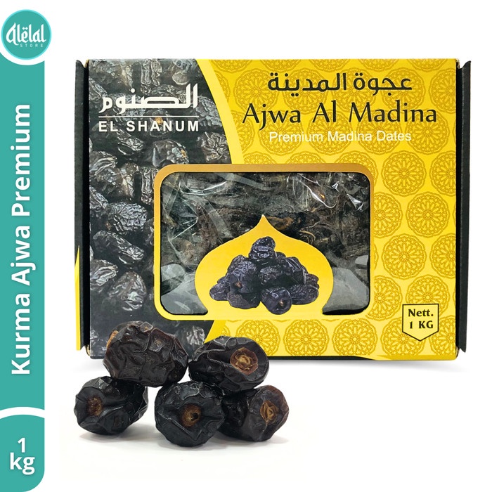 

Kurma ajwa 1kg box kuning / kurma nabi / kurma ajwa asli 100%