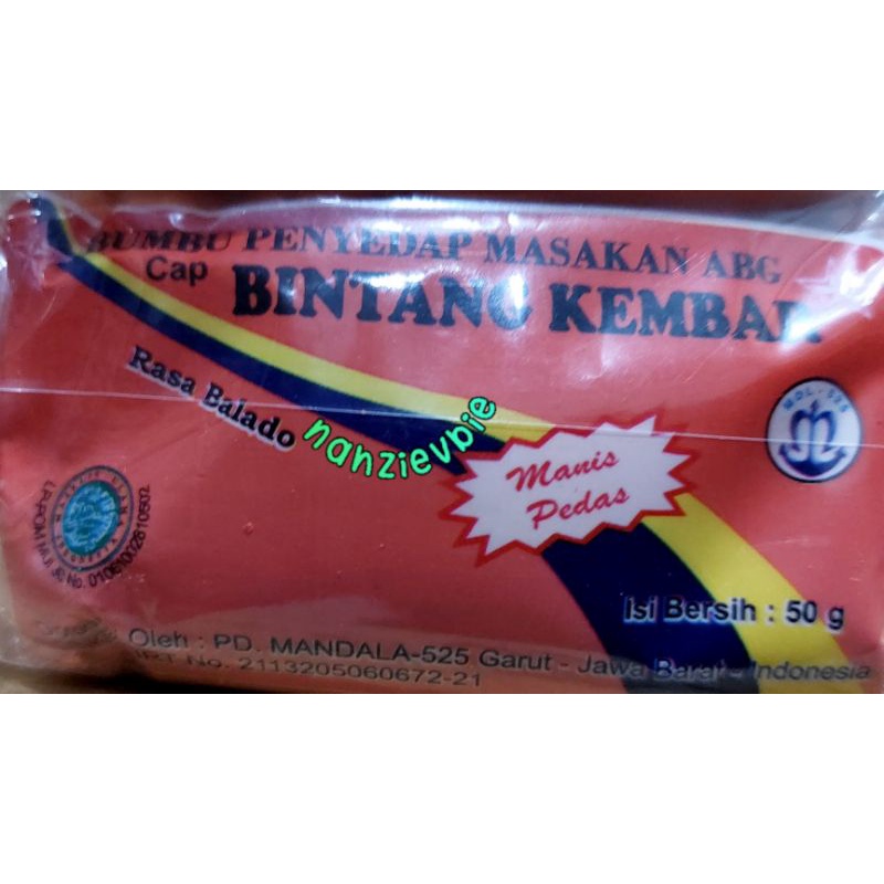 

HJE Bumbu bintang kembar MDL 525 ABG pak 50gr x 12