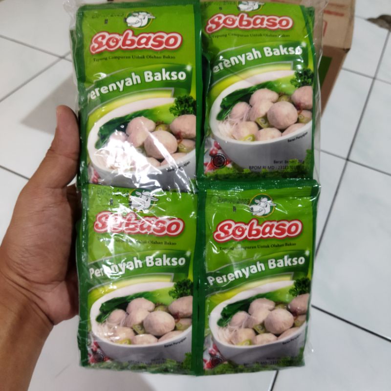 

HJE Sobaso Tepung Perenyah, Pengenyal & Penstabil Bakso 20gr (1 Pack isi 20)