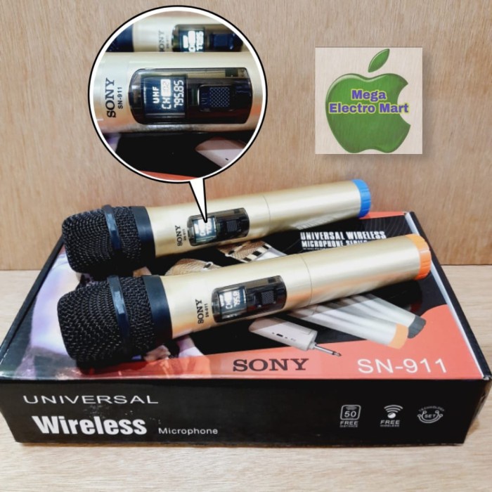 Mic sony wireless double mic tanpa kabel pengeras suara