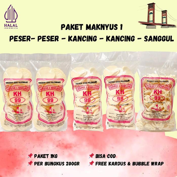 

Paket Maknyus 1 @200gr (Kemplang Peser-Peser-Kancing-Kancing-Sanggul)