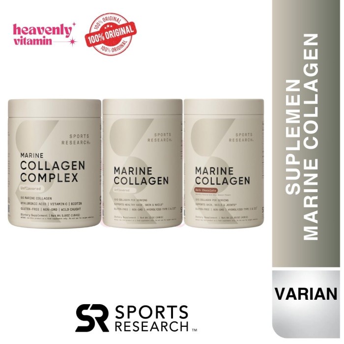 Terbaru Sports Research Marine Collagen Peptides Powder & Collagen Complex termurah