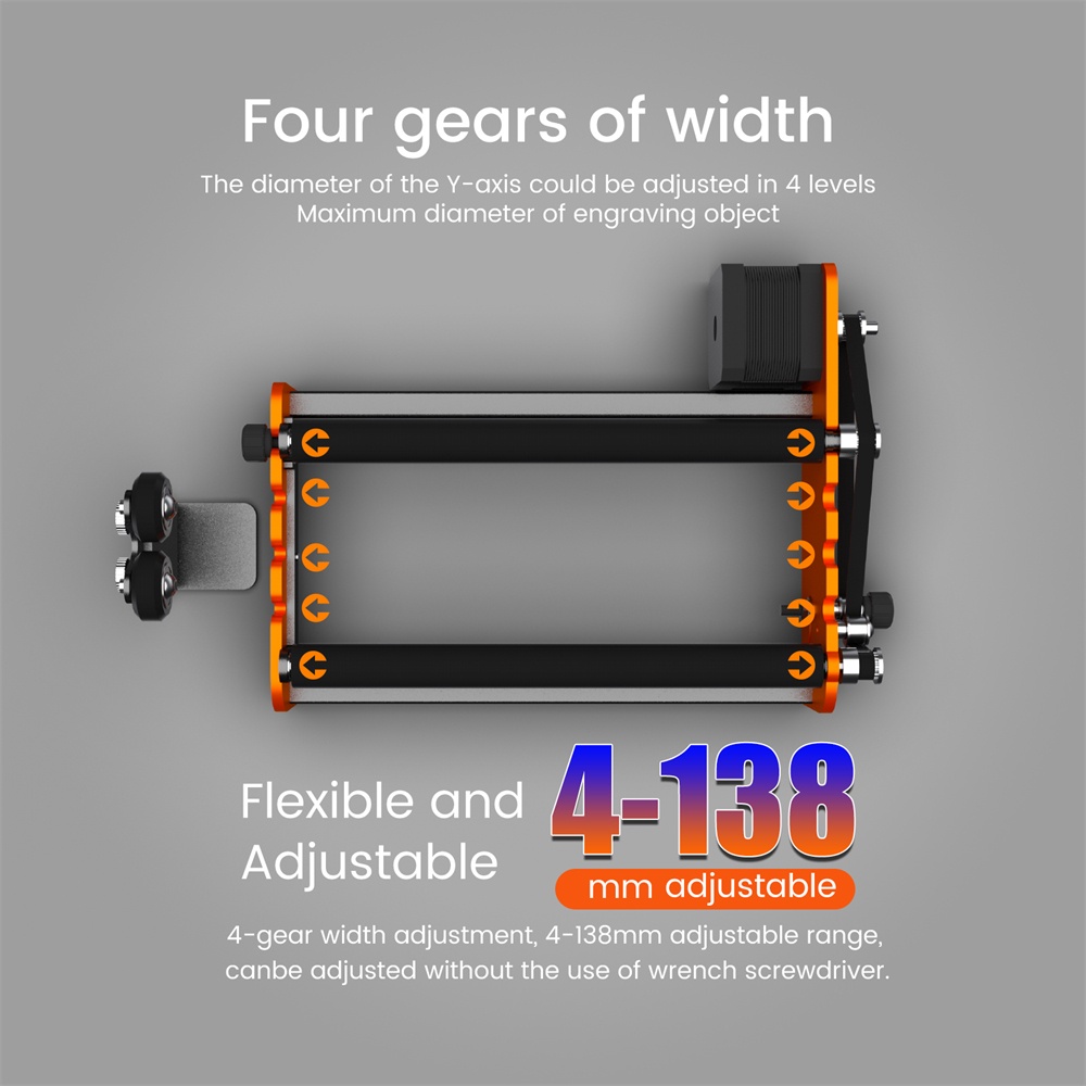 ACMER M2 Laser Rotary Roller Laser Engraver Module Y-axis Rotary Roller 360° Rotating for ORTUR XTOO