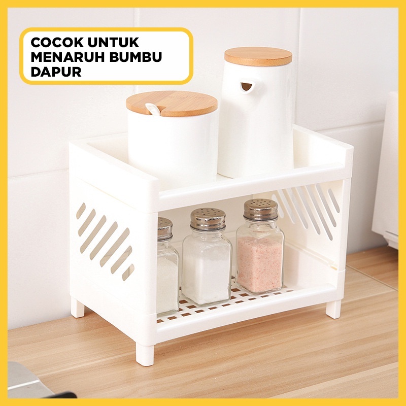 FREE ONGKIR RAK SERBAGUNA PORTABLE / RAK MEJA MINI / RAK PORTABLE PLASTIK MULTIFUNGSI RAK DAPUR