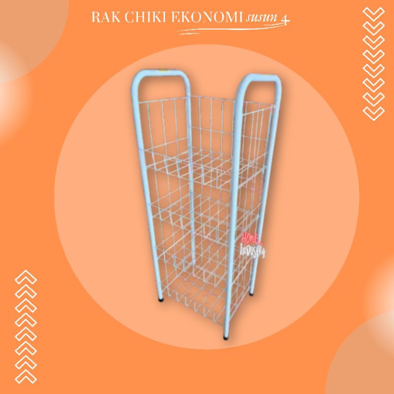 DISKON RAK CHIKI EKONOMI SUSUN 4 JUMBO/RAK SNACK/RAK CIKI/RAK DISPLAY/RAK MINIMARKET