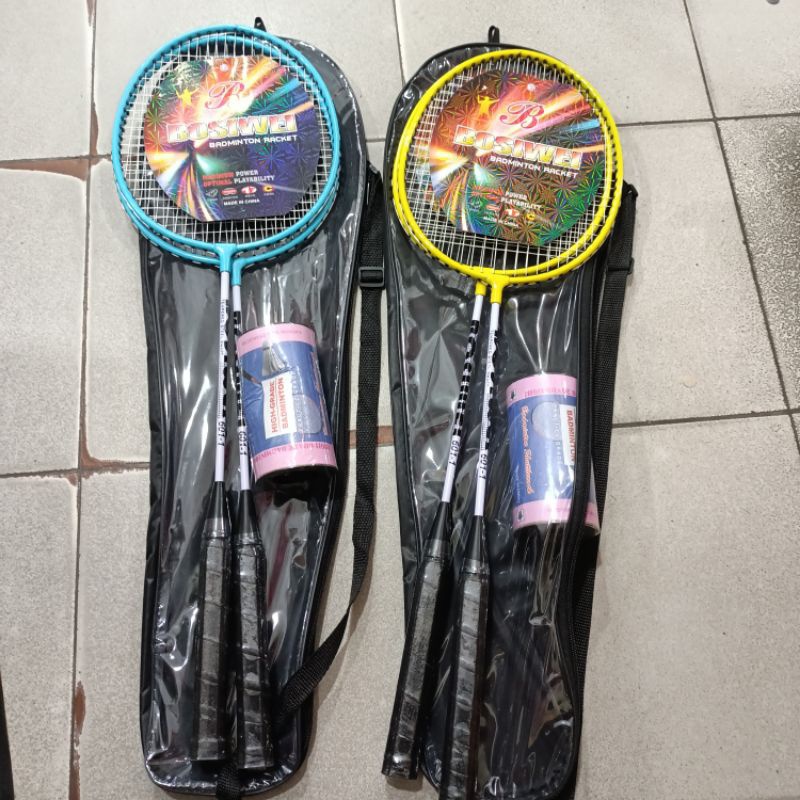 DISKON RAKET BADMINTON ISI 2PC+KOK PLASTIK / RAKET BULU TANGKIS