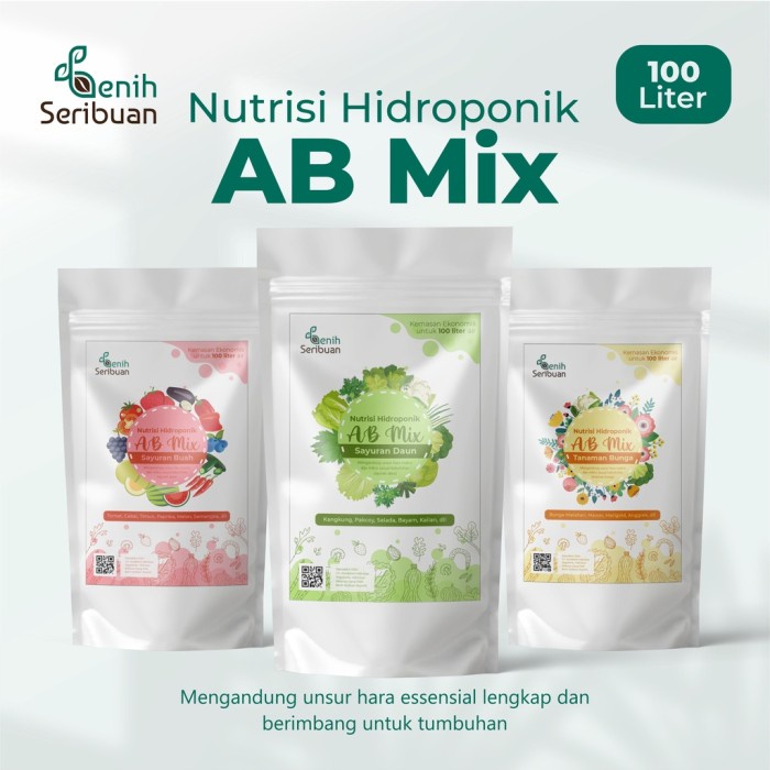 ADT- AB MIX NUTRISI HIDROPONIK SAYURAN DAUN, BUAH DAN BUNGA