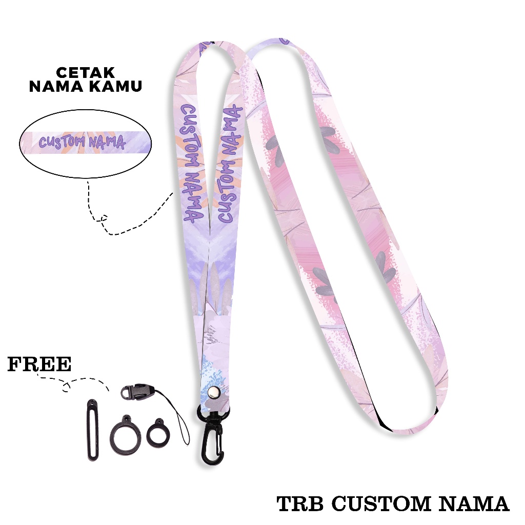 

iK! Lanyard Custom Nama Satuan Girly Series 1,5 cm Bisa Request Nama Tali Gantungan Hp Aesthetic