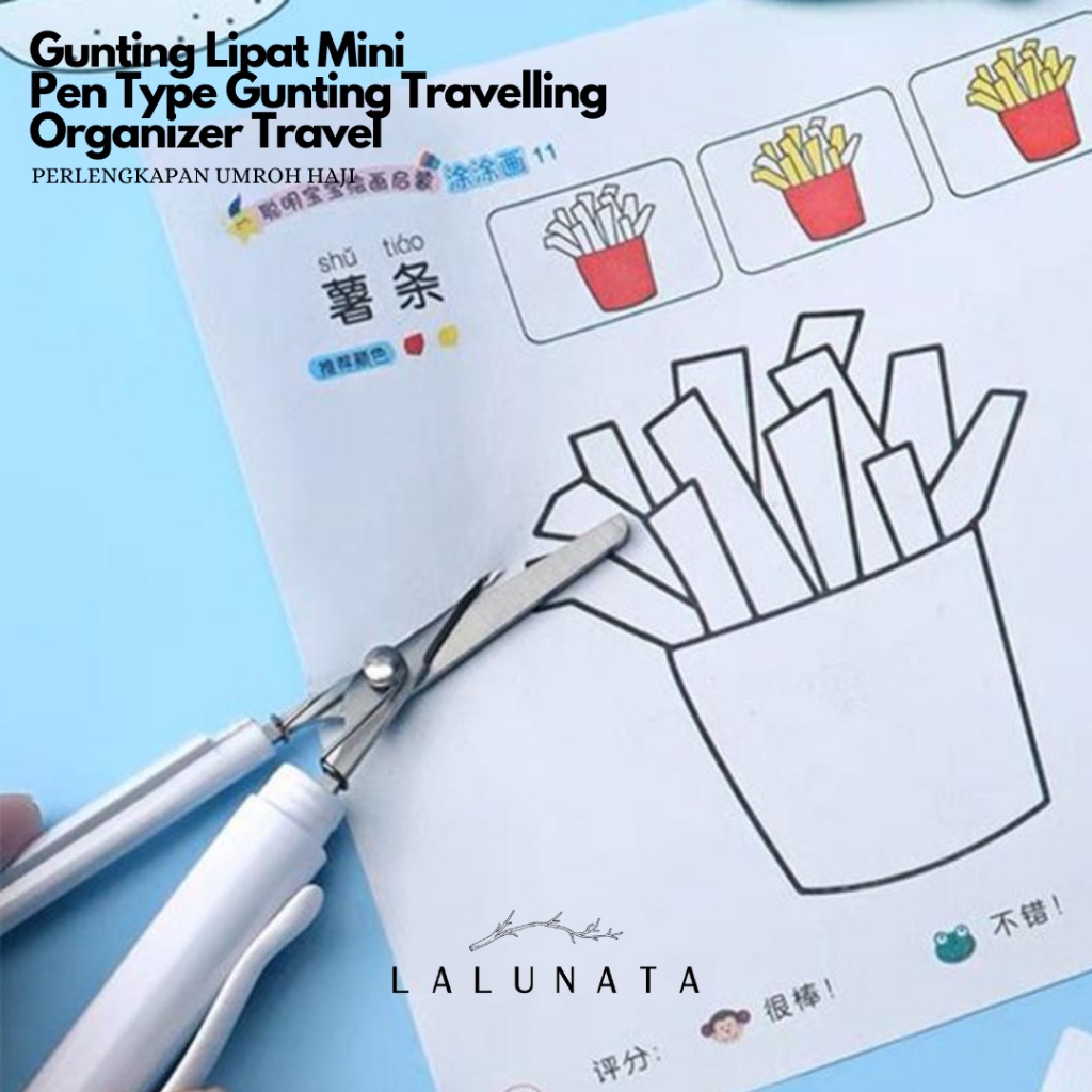 

iK! LALUNATA - Gunting Lipat Mini Pen Type Gunting Travelling Organizer Perlengkapan Umroh Haji