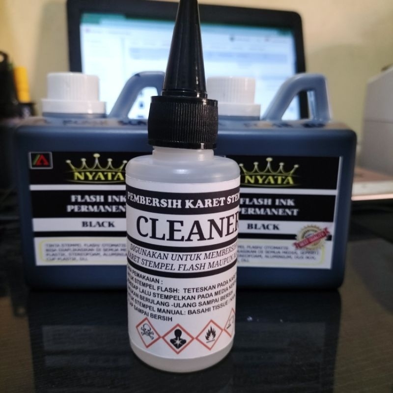

iK! CLEANER pembersih karet stempel laser/runaflek, dan stempel flash.isi .100 ml
