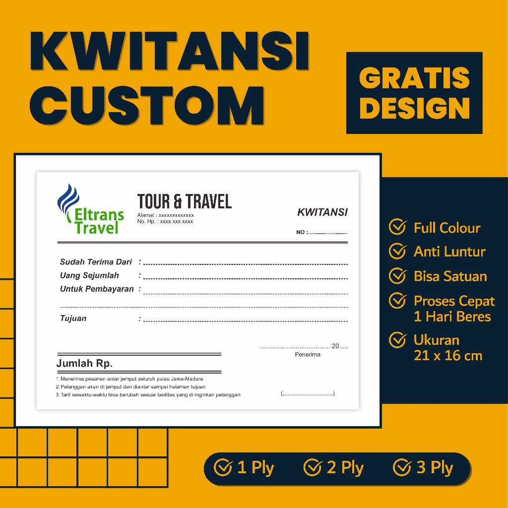 

IK! Kwitansi custom pembayaran 1 ply 2 ply 3 ply ukuran 1/2