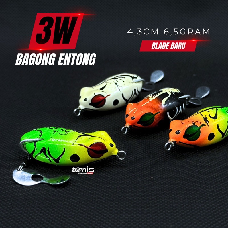 3W BAGONG ENTONG Softfrog Jaws Umpan Casting Gabus Toman