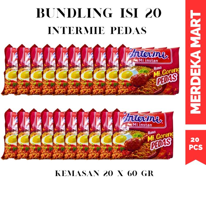 

Ready (20 Pcs) Mie Intermie Dan Ekomie Goreng Ori Pedas Mix Food Noodles