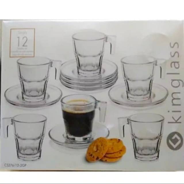 1 SET ISI 6 PCS CANGKIR MINI DAN TATAKAN/GELAS KACA/GELAS KOPI SET/GELAS KACA/GELAS CANGKIR KOPI