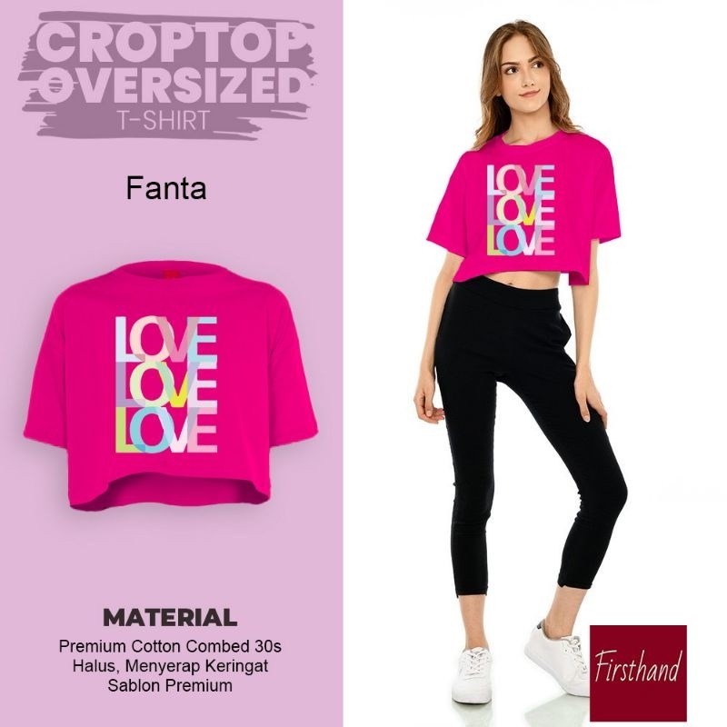 Kaos Zumba Gym Senam Crop Top Oversize Baju Atasan Crop Love Original