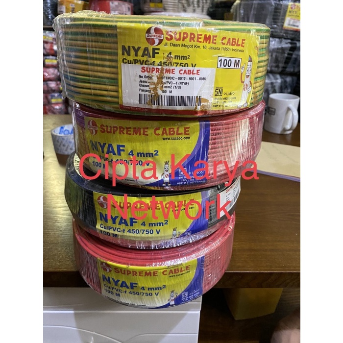 Kabel Supreme Nyaf 4mm / Af 4mm Supreme Serabut 50m / nyaf 4 mm 1x4mm