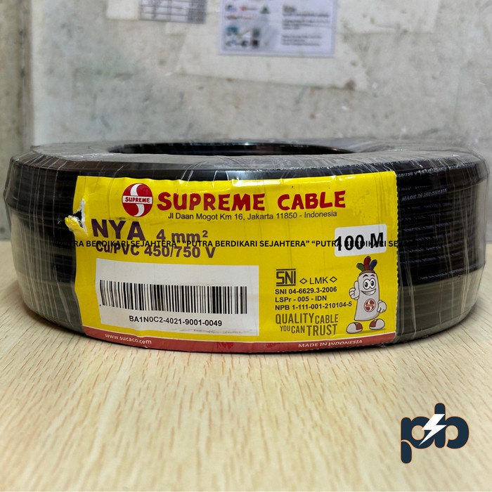 Kabel NYA 4mm Merk Supreme / Kabel NYA 4 mm Supreme