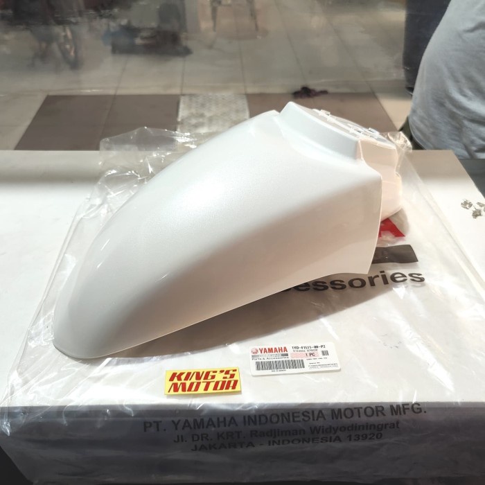 ready stok spakbor depan fino fi, 125 putih (1yd) asli yamaha original